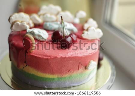 Rainbow birthday cake cream cheese 