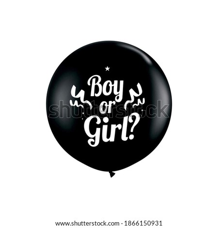 black balloon with the inscription for a boy or girl