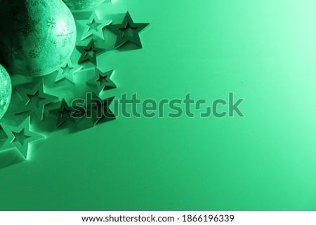 Christmas Balls and green Stars