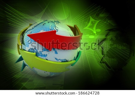 Earth with arrow circle around