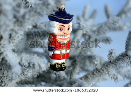 New Year's Tale: Nutcracker on a Snowy Christmas Tree