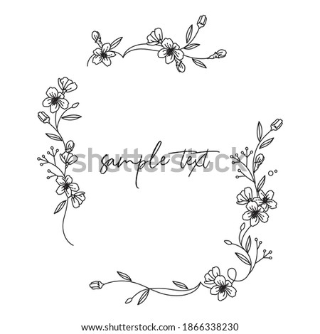 Cherry blossom frame frame illustration vector material