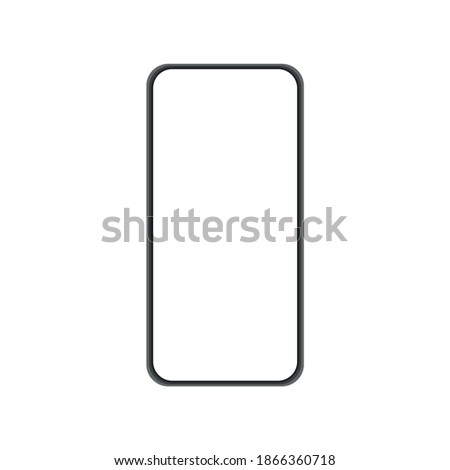 Mobile phone blank, white screen design. Modern digital device template. Vector mobile set device concept,Smartphone, mobile phone, iPhone on white background,Transparent black and white mobile phone.