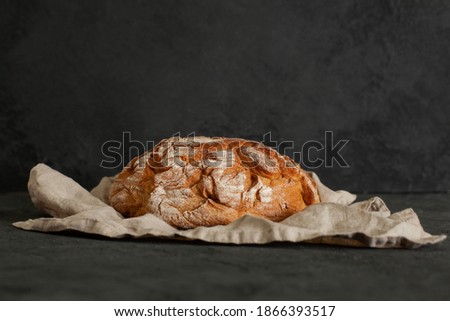 Fresh handcraft bread with copy space.