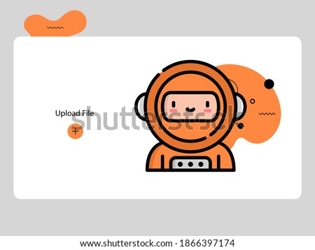 lineal color flat cute astronaut avatar