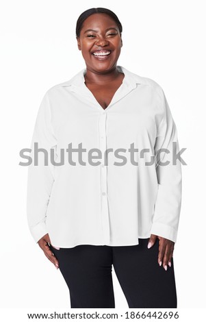 Plus size women's white shirt