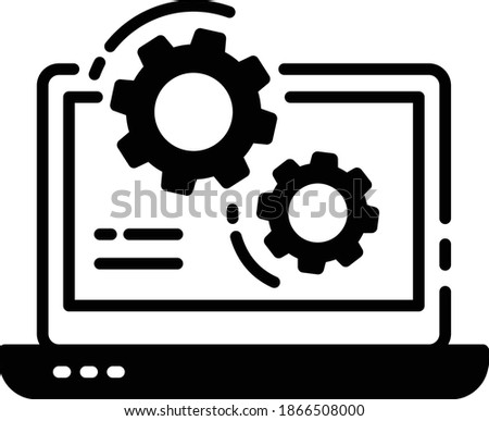 Server customization and configuration concept, Host Management Vector Glyph Icon Design, Cloud computing and Web hosting services Symbol on White background Royalty-Free Stock Photo #1866508000