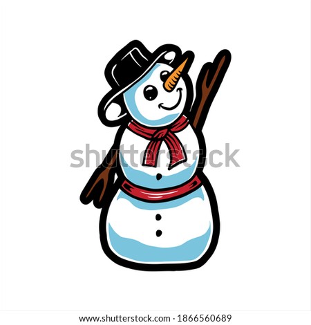 snow man winter vector design