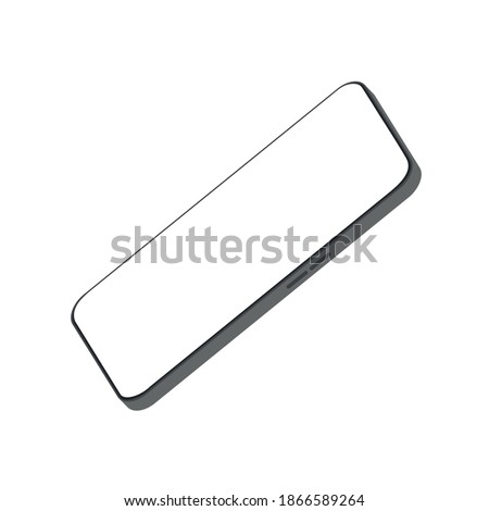 Mobile phone blank, white screen design. Modern digital device template. Vector mobile set device concept,Smartphone, mobile phone, iPhone on white background,Transparent black and white mobile phone.
