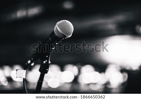 Microphone on empty club stage