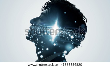 AI (Artificial Intelligence) concept. Deep learning. Mindfulness. Psychology. Royalty-Free Stock Photo #1866654820