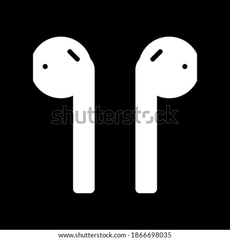 white wireless headphones Icon on a black background. Vector EPS10