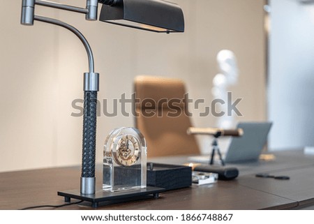 interior of modern office with laptop