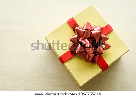 Top view of Christmas gifts on wooden table interior for copy Space background,Decoration During Christmas and New Year.