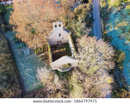 Germany seen from above: ruin of an old Church 