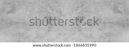 Ultimate gray texturized stucco concrete wall background isolated. Grunge grey painted cement wall texture material. Wide panoramic banner.