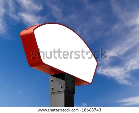 Blank billboard over blue sky