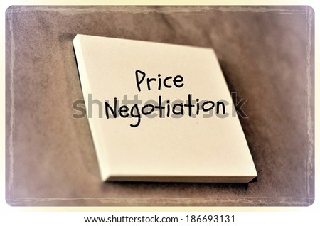 Text price negotiation on the short note texture background