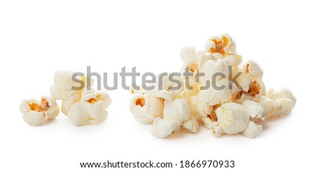small pile of popcorn isolated on white Royalty-Free Stock Photo #1866970933
