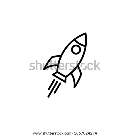 Rocket icon symbol vector on white background