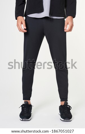 Man in black jogger pants mockup Royalty-Free Stock Photo #1867051027