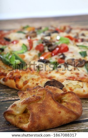 pizza, Farmhouse pizza on wood 