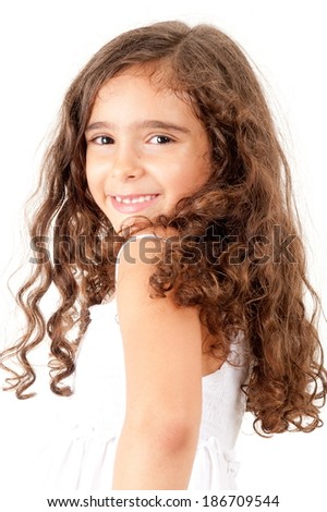 Portrait of a cute child smiling .