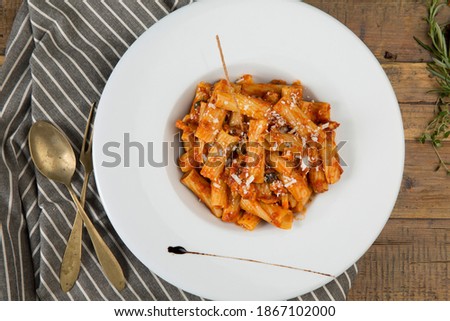 Pasta with tomato sauce. Pasta with cheese. Pasta.