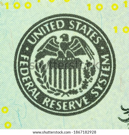 Seal of the Federal Reserve System on $100 bill