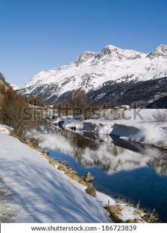 Winter landscape in Engadina - Switzerland