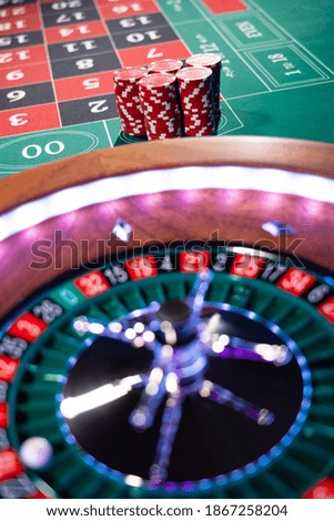 Roulette table close up at the Casino - Selective Focus