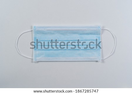 Surgical mask with insolated white background. Mask sold out. Mask price increase Mask out of stocks