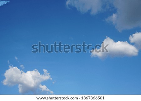 Blue sky background with from nature, take pictures of bright blue and white clouds.