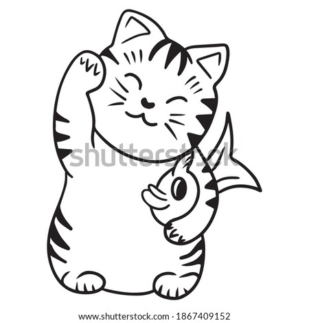 cat graphic design vector illustration, icon, art tattoo sketch, logo, hand draw, use in print