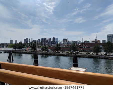 Picture of Boston city from river.