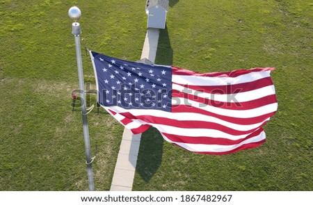 American flag flying in the wind