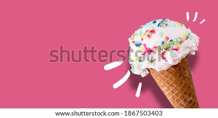 Trendy summer sale banner design with ice cream, website banner, offer banner, Ice cream banner design.