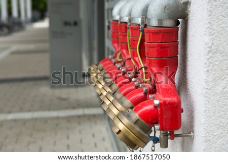 Fire service connections on a building