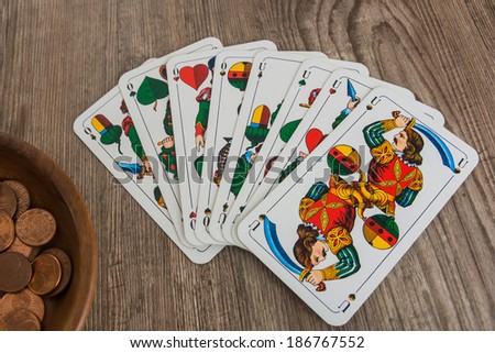 Schafkopf, a Bavarian card game Royalty-Free Stock Photo #186767552