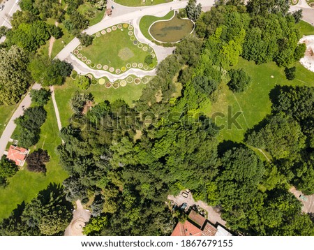 Amazing Aerial view of South Park in city of Sofia, Bulgaria
