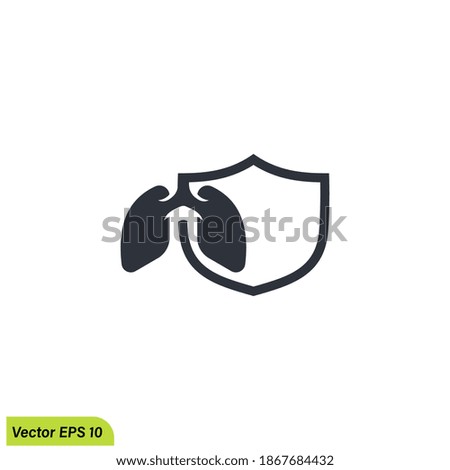 lung protection icon symbol logo template design element 