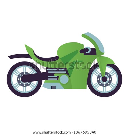 green race motorcycle style vehicle icon vector illustration design