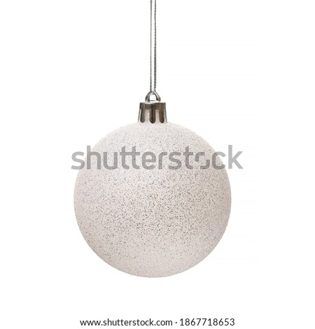 Classic ball traditional for decorating a Christmas tree for New Year or Christmas on a white background, isolated