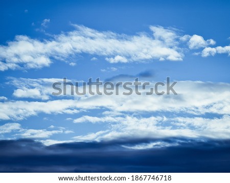 Beautiful very blue sky with very white clouds