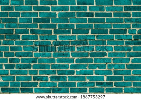 Seamless brick wall background texture tidewater green colored for 3D maps in high resolution