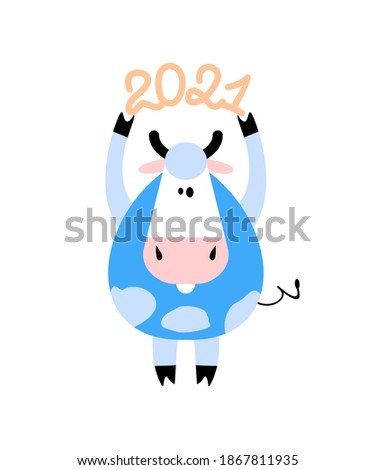 bull cartoon. Chinese New Year
