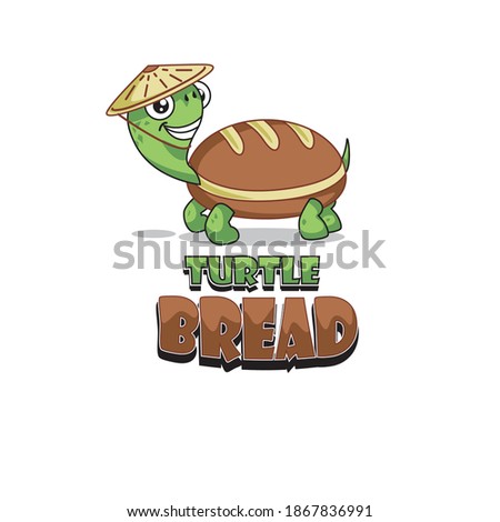 Turtle-shaped bread logo for bread and bakery products