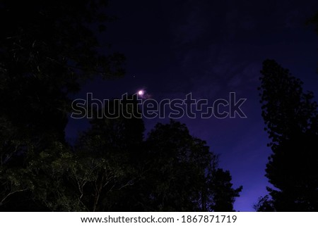 
View of the moon with light