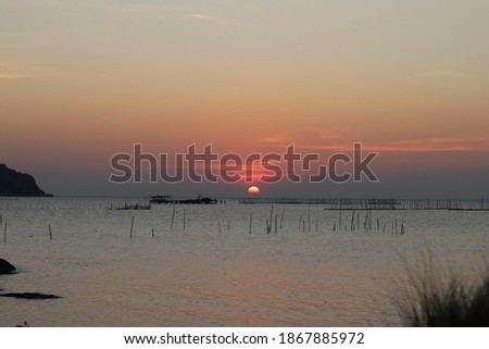 Sunset at the sea and beautiful sky