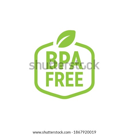 Bpa free badge, logo, icon. Flat vector illustration on white background. BPA bisphenol A and phthalates free flat badge vector icon for non toxic plastic